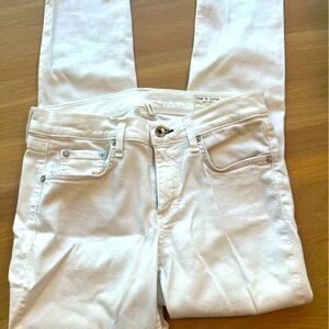 Rag & Bone Women's White Jeans Dre slim 27 destroyed denim pants